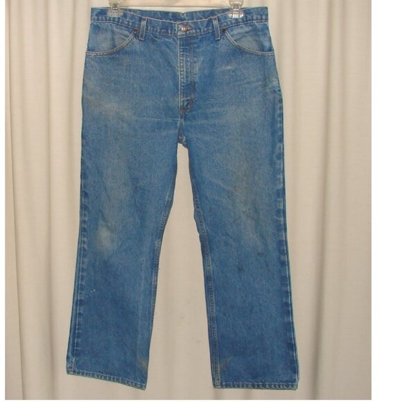 jcpenney Plain Pockets Other - JC Penney Plain Pockets Vtg Men's Blue JEANS, 38x31, USA, Worn Workwear, A19